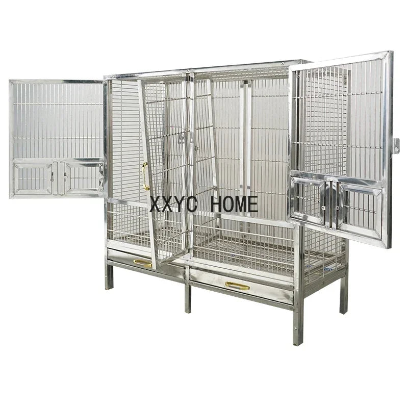 Luxury Stainless Steel Double Bird Cage