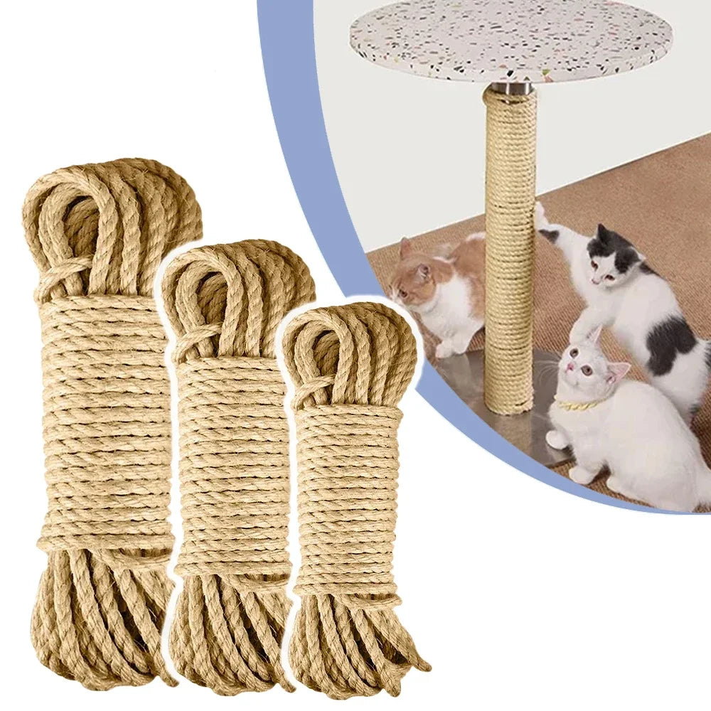 20M Natural Sisal Rope — DIY Cat Scratcher & Furniture Protector