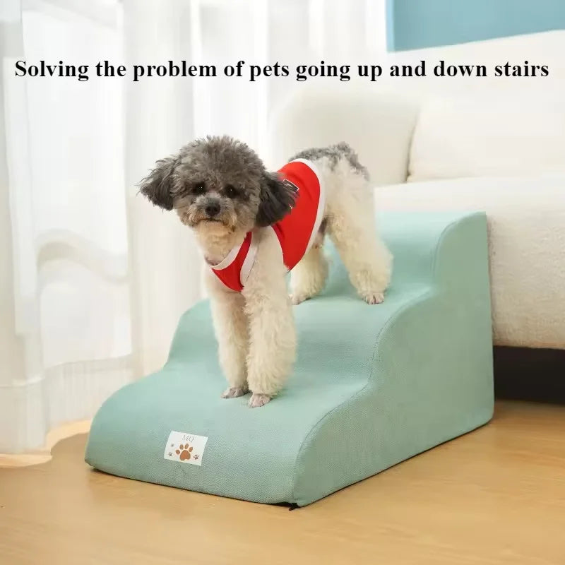 2/3 Step Memory Foam Pet Stairs with Washable Cover & Non-Slip Base