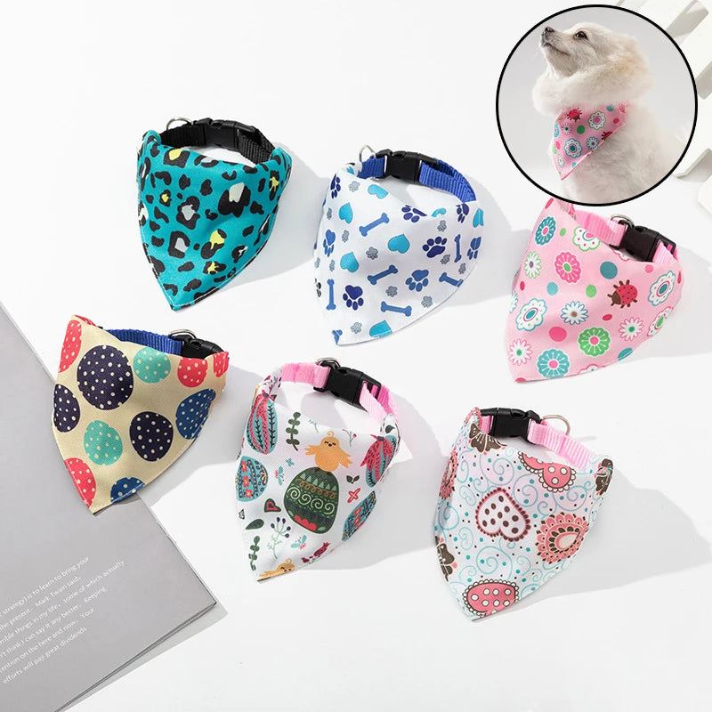 Adjustable Dog Bandana Collar, Pet Scarf for Small, Medium & Large Dogs and Cats