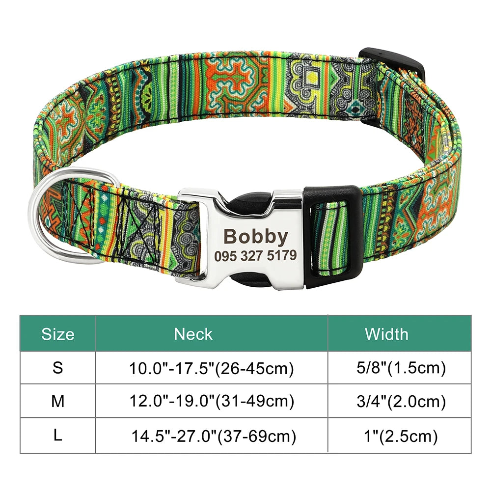 Personalized Nylon Dog Collar with Free Engraved ID Tag