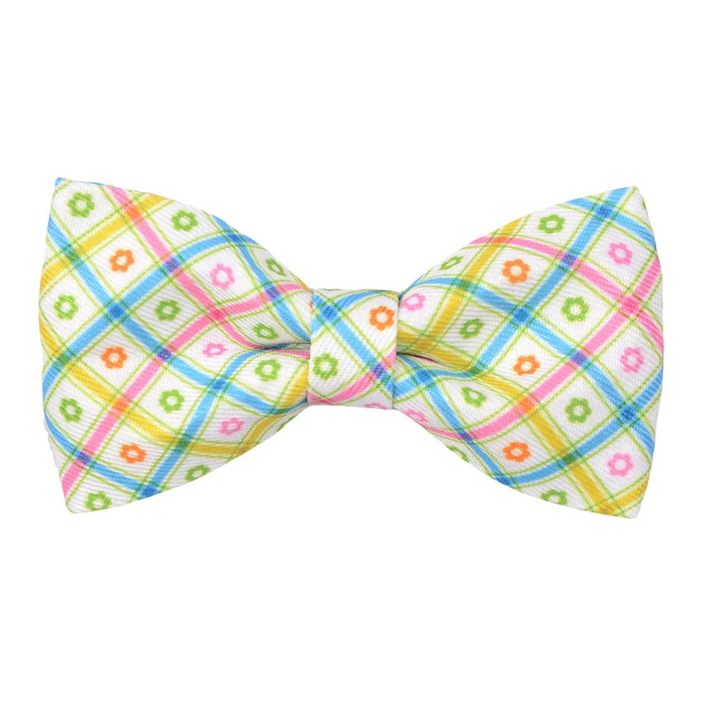 50/100pcs Removable Spring Plaid Dog Bowties