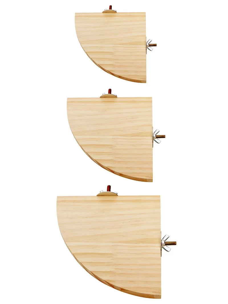 Fan-Shaped Wooden Perch Stand for Birds & Small Pets