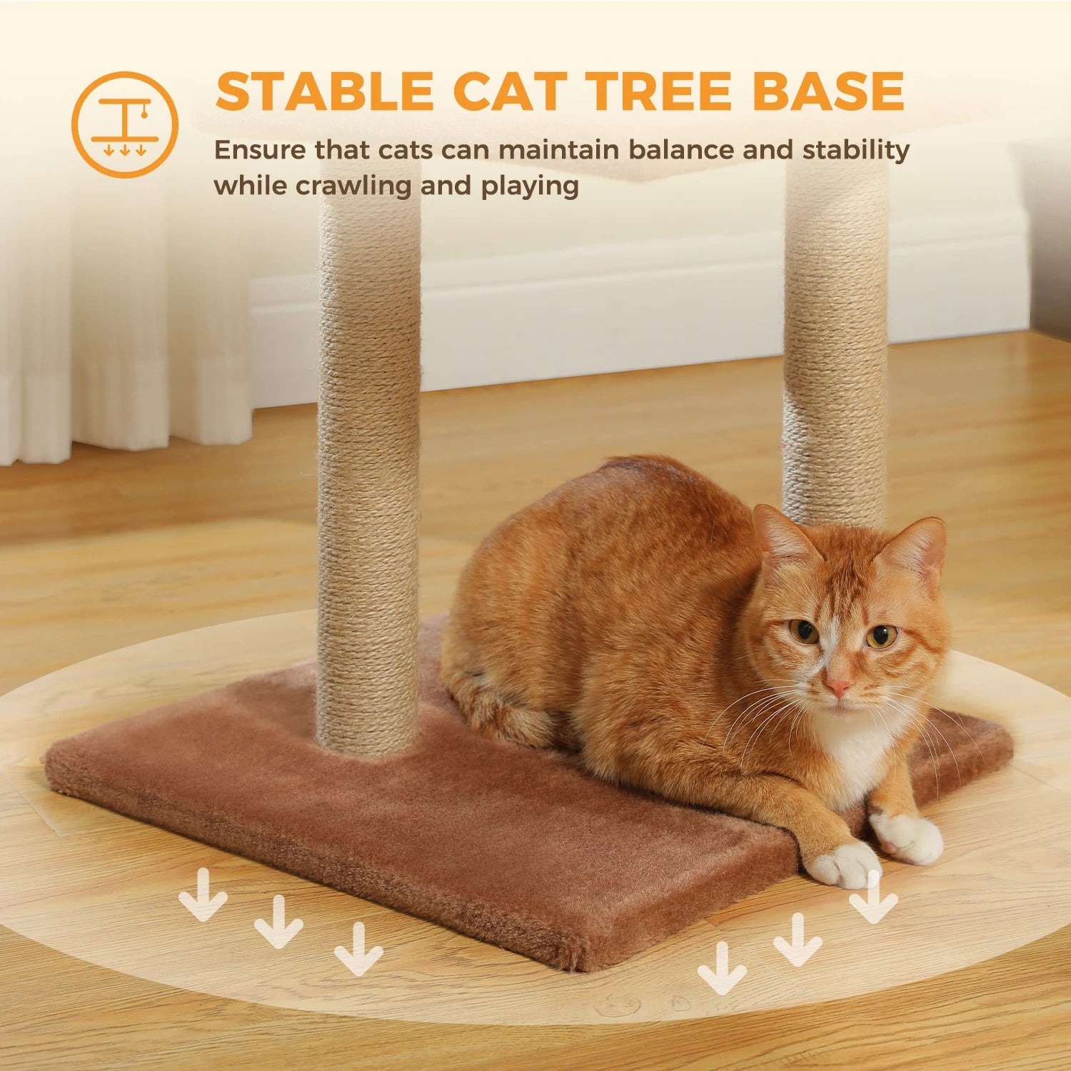 Cat Tree Tower with Scratching Posts, Hammock & Removable Top Perch