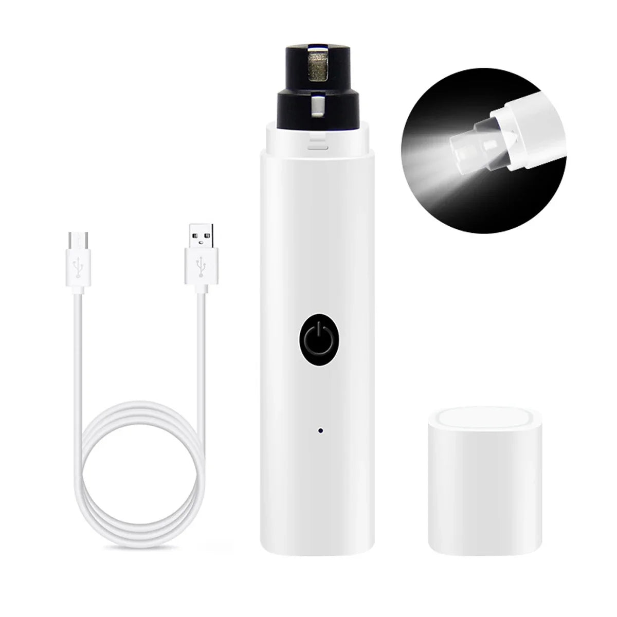 Rechargeable Electric Pet Nail Grinder with LED Light, Quiet Nail Clippers for Dogs & Cats