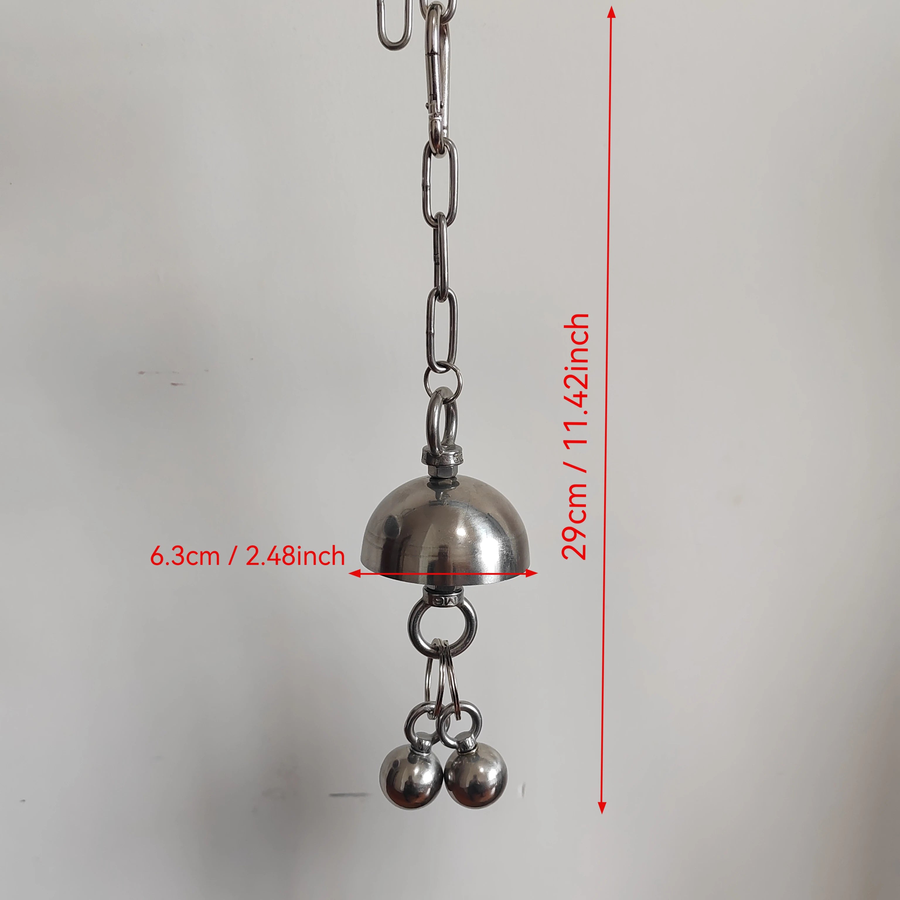Heavy-Duty Stainless Steel Parrot Bell Toy