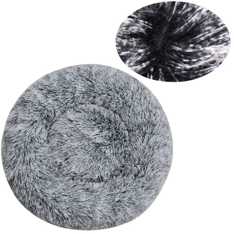 Winter Plush Round Dog & Cat Bed