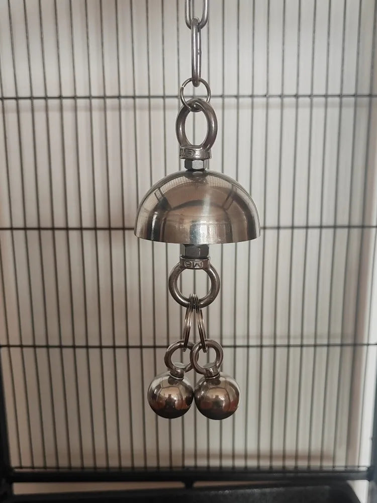 Heavy-Duty Stainless Steel Parrot Bell Toy