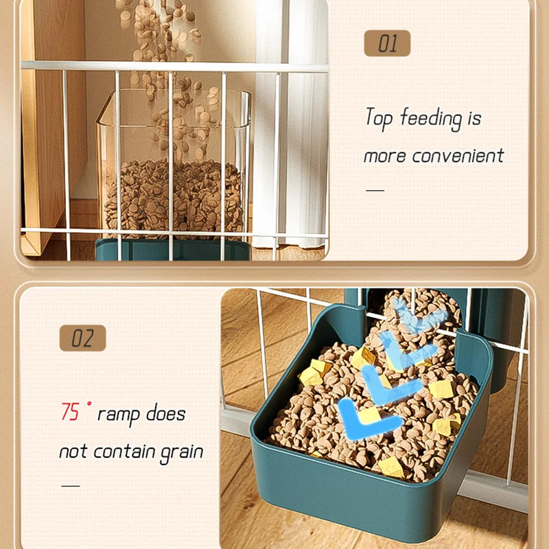 Automatic Hanging Pet Feeder with Water Bottle & Food Dispenser