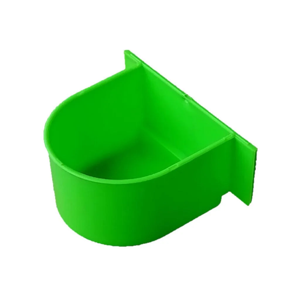 Bird Cage Feeding Bowl, Half-Round Food & Water Trough for Parrots and Small Birds