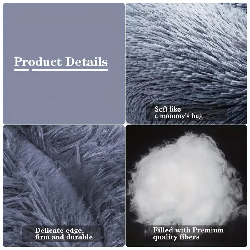 Winter Plush Round Dog & Cat Bed