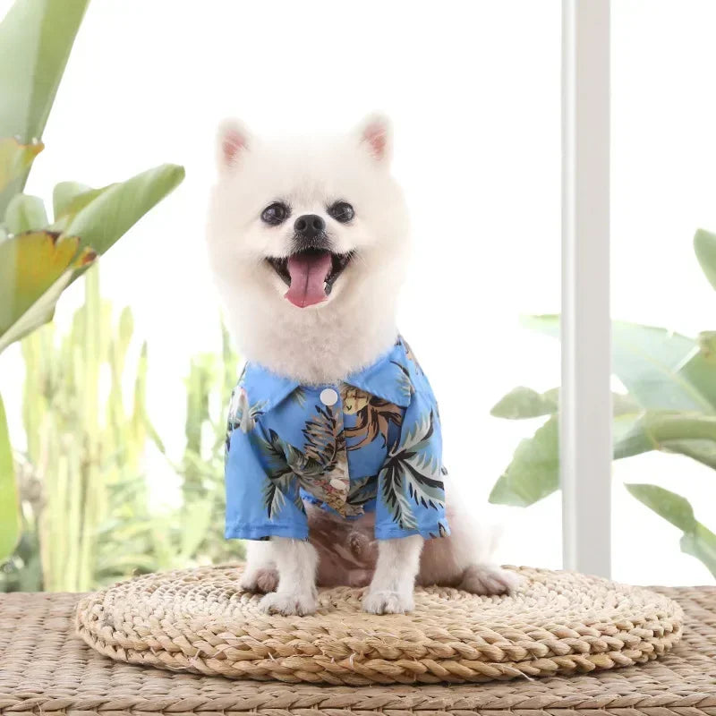 Hawaiian Style Summer Dog Shirt, Beachwear for Small & Medium Dogs, Puppies, and Cats