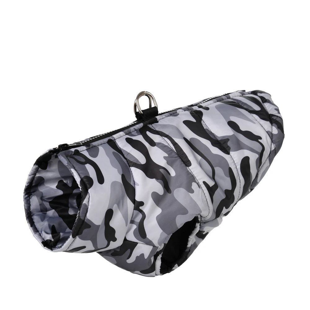 Waterproof Winter Dog Coat, Camouflage Warm Jacket for Large Dogs & Puppies