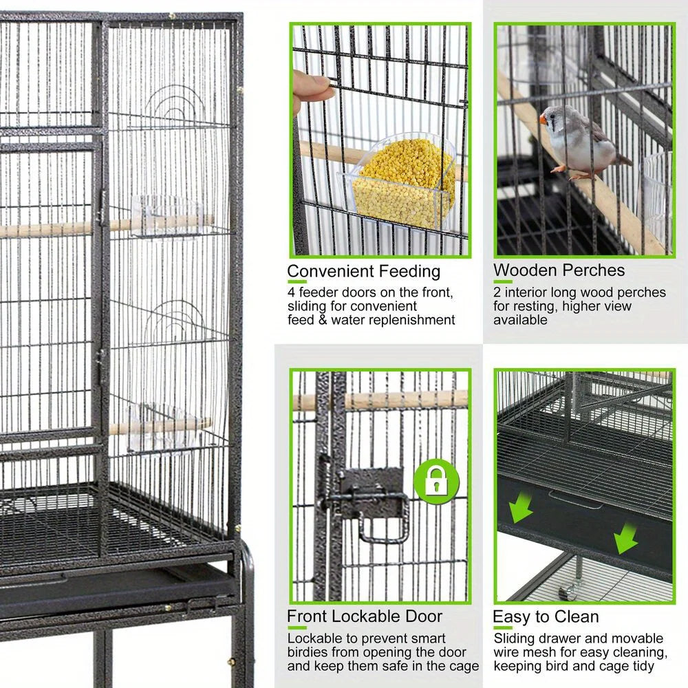 Large Parrot Cage with Rolling Stand