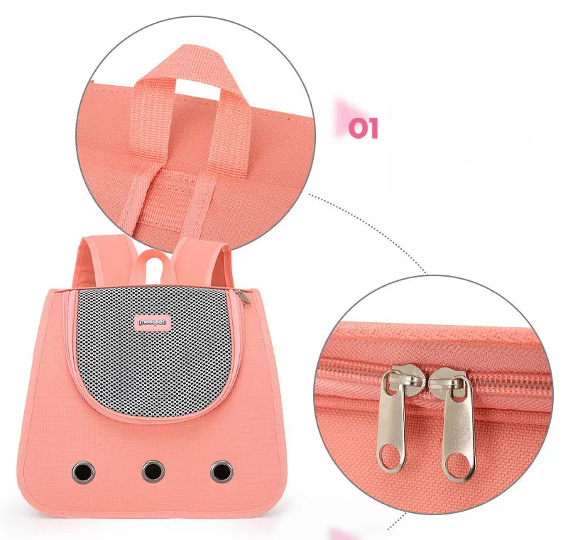 Foldable Portable Cat Backpack, Breathable Double Shoulder Pet Carrier for Cats & Small Dogs