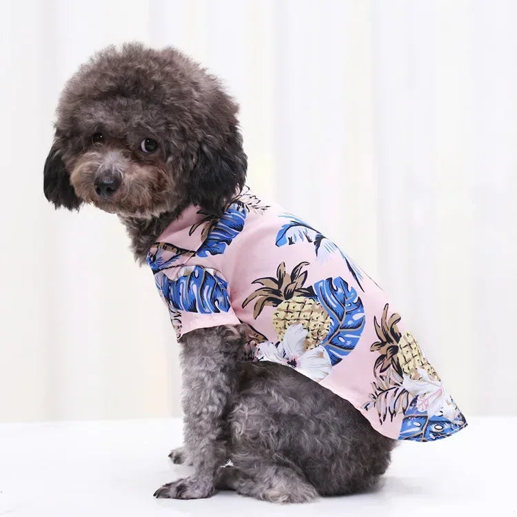 Hawaiian Style Summer Dog Shirt, Beachwear for Small & Medium Dogs, Puppies, and Cats