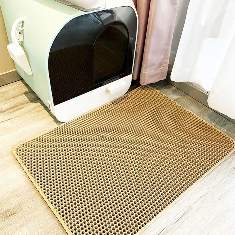 Waterproof Double-Layer Cat Litter Mat – Non-Slip, Easy-Clean Litter Trapping Pad for Cats