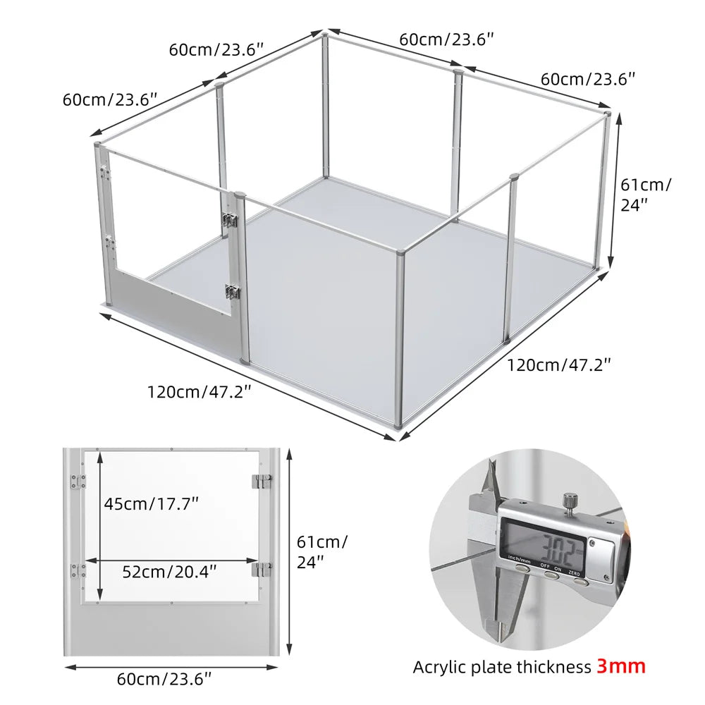 Extra Large Acrylic Dog Playpen