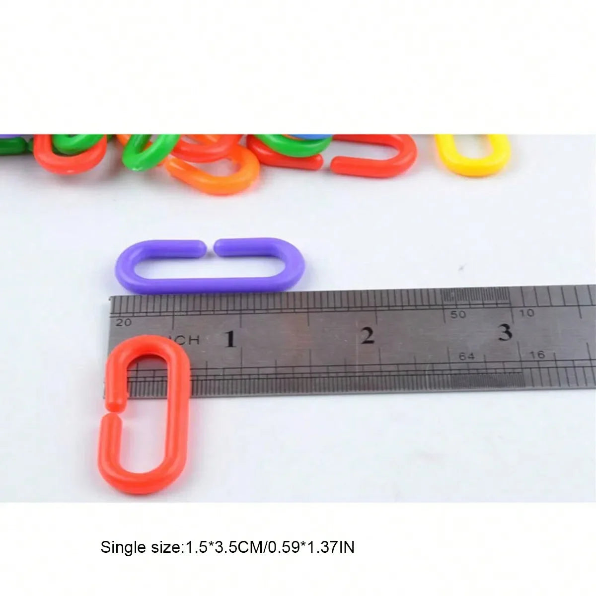 Colorful Plastic Bird Chain Links – DIY Cage Toy Hooks for Parrots