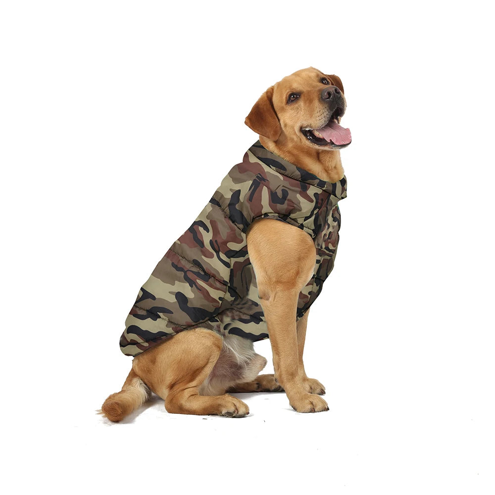 Waterproof Winter Dog Coat, Camouflage Warm Jacket for Large Dogs & Puppies