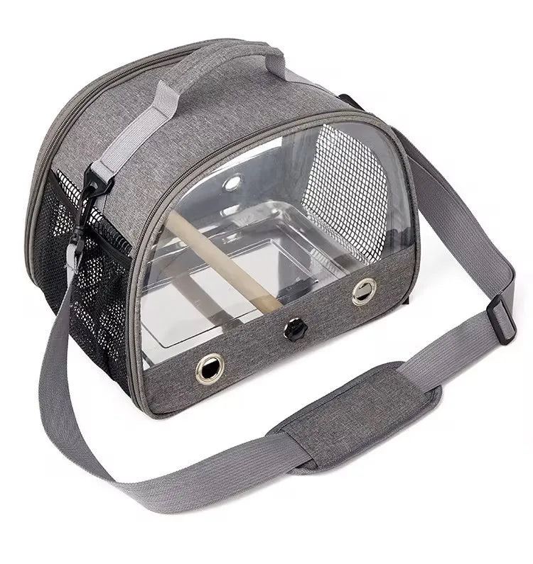 Portable Bird Travel Carrier with Stainless Steel Tray