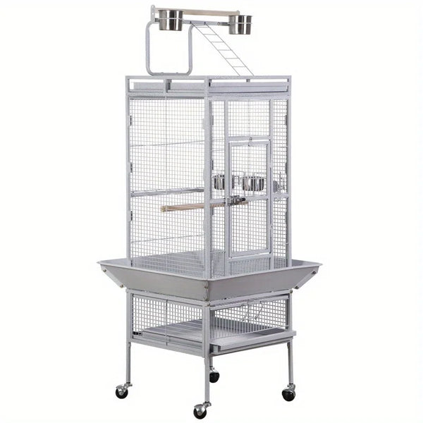 Large Parrot Cage – Playtop Bird Cage with Rolling Stand