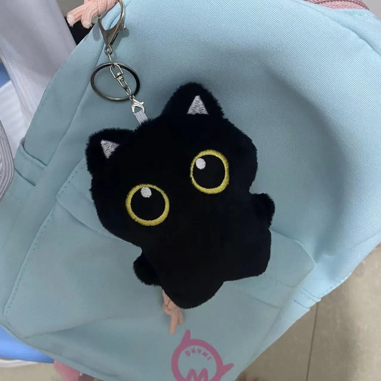 10cm Cute Black Cat Plush Toy Pendant & Cushion — Soft Gift for Kids