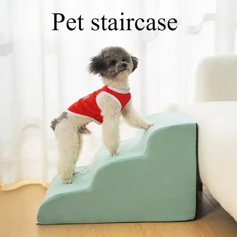 2/3 Step Memory Foam Pet Stairs with Washable Cover & Non-Slip Base
