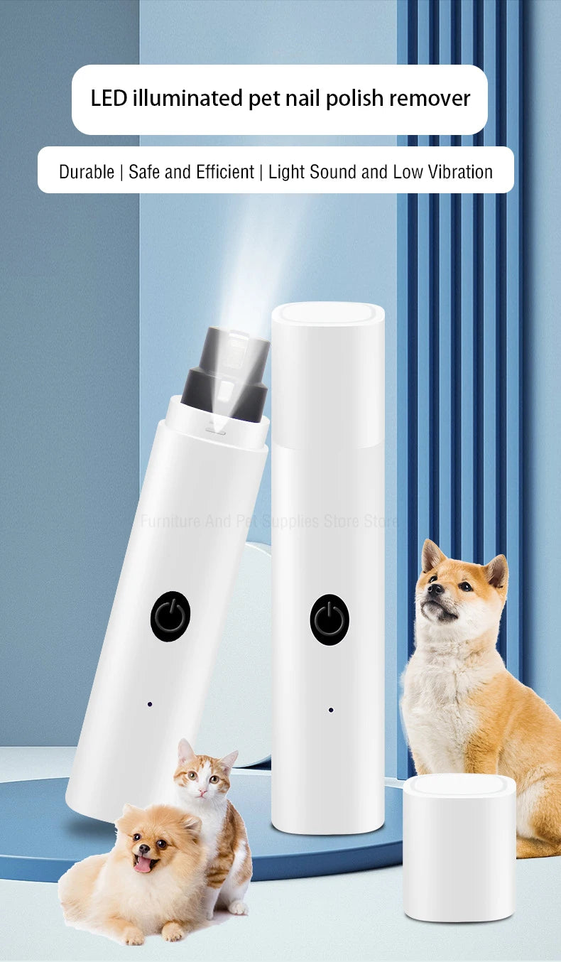 Rechargeable Electric Pet Nail Grinder with LED Light, Quiet Nail Clippers for Dogs & Cats