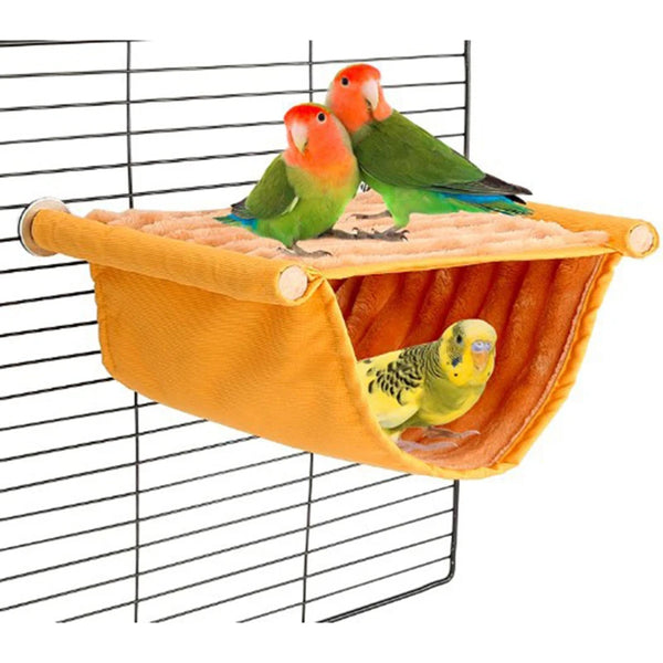 Winter Warm Plush Hanging Bird Nest Hut — Cozy Hideaway for Parrots & Finches