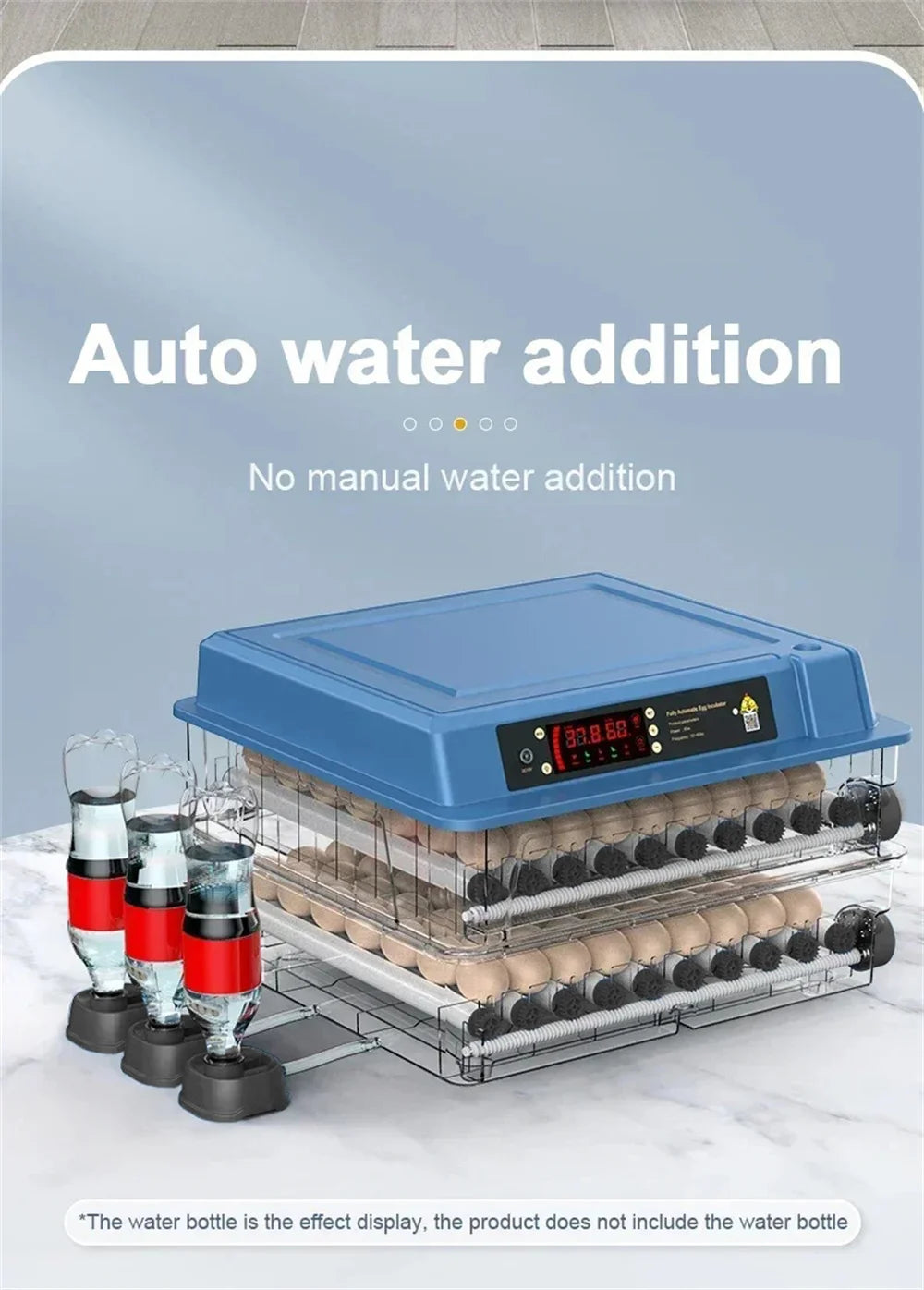 12/15/24 Egg Automatic Poultry Incubator with Waterbed & Temperature Control