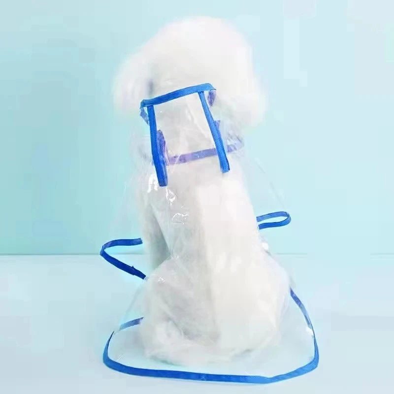 Transparent Pet Dog Raincoat Waterproof Hooded PVC Jacket for Small Dogs