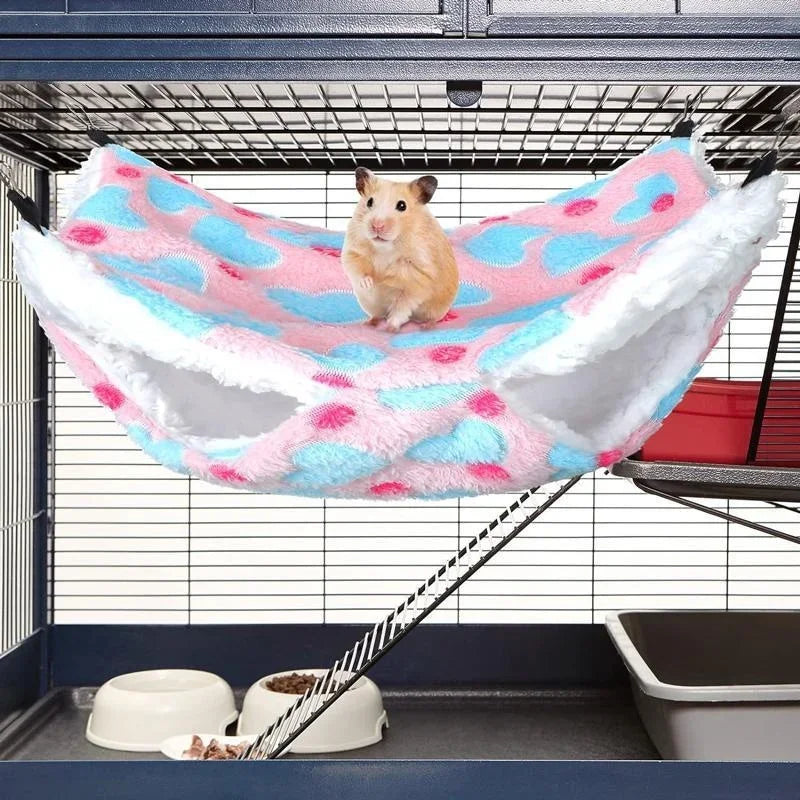 Double-Layer Fleece Hanging Hammock for Guinea Pigs & Small Pets