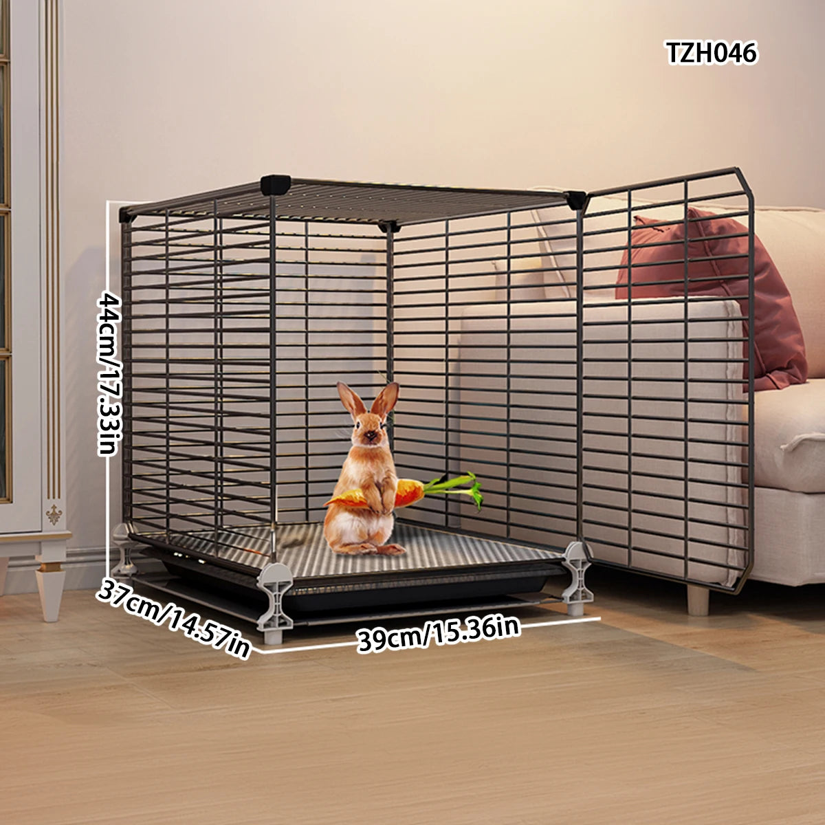 Double-Layer Extra-Large Indoor Rabbit Cage with Automatic Waste Cleaning