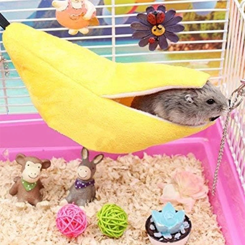 Banana-Shaped Hammock Bed for Hamsters, Sugar Gliders, Small Birds & Small Pets