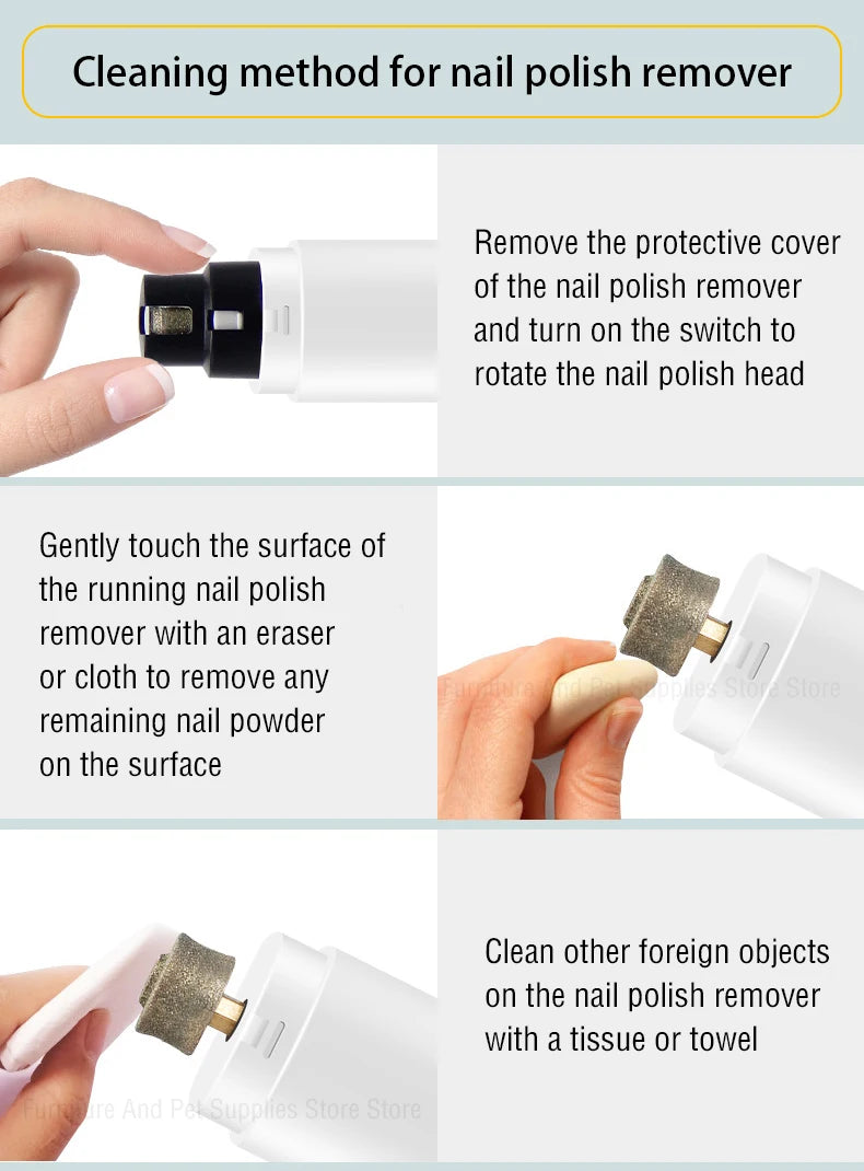 Rechargeable Electric Pet Nail Grinder with LED Light, Quiet Nail Clippers for Dogs & Cats