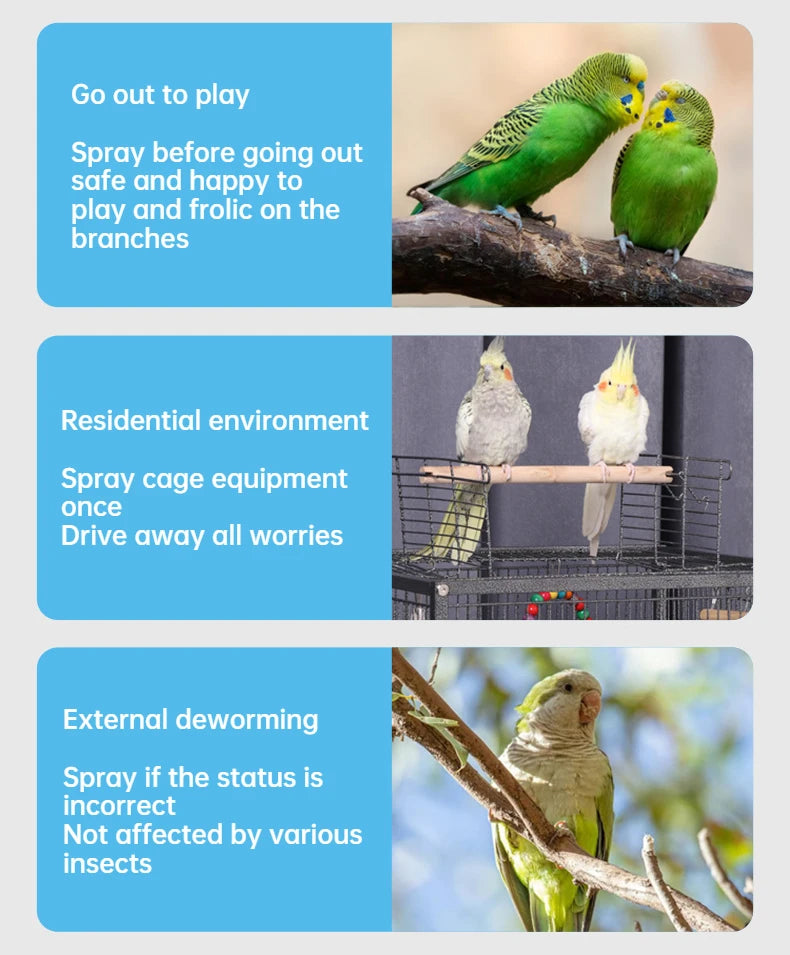 Bird Mite & Lice Spray – Parrot & Cage Insect Repellent
