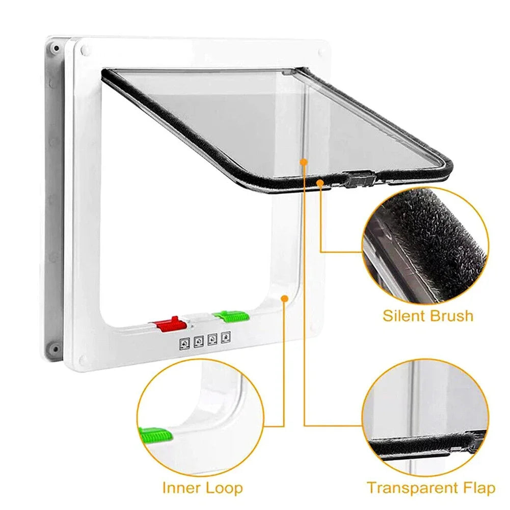 Pet Flap Door with 4-Way Security Lock