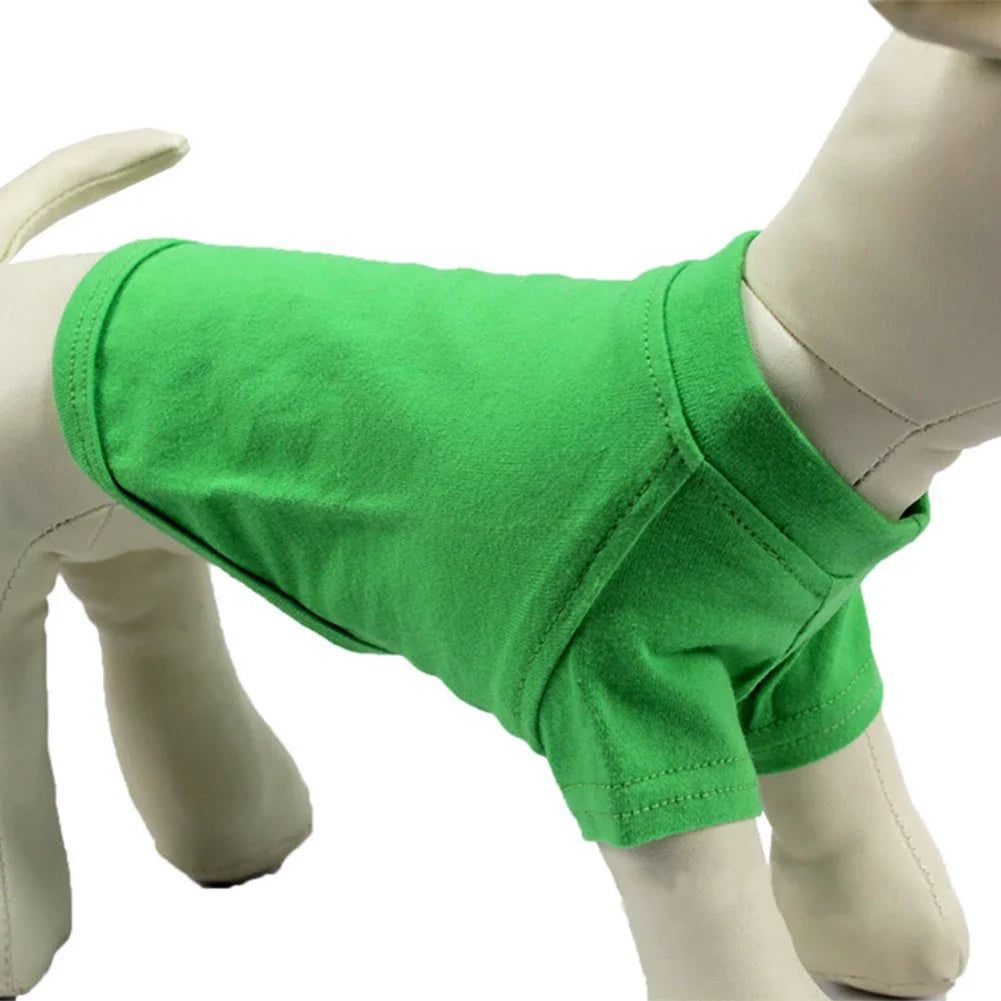 Solid Color Summer Dog T-Shirt Vest, Breathable Cotton for Dachshunds