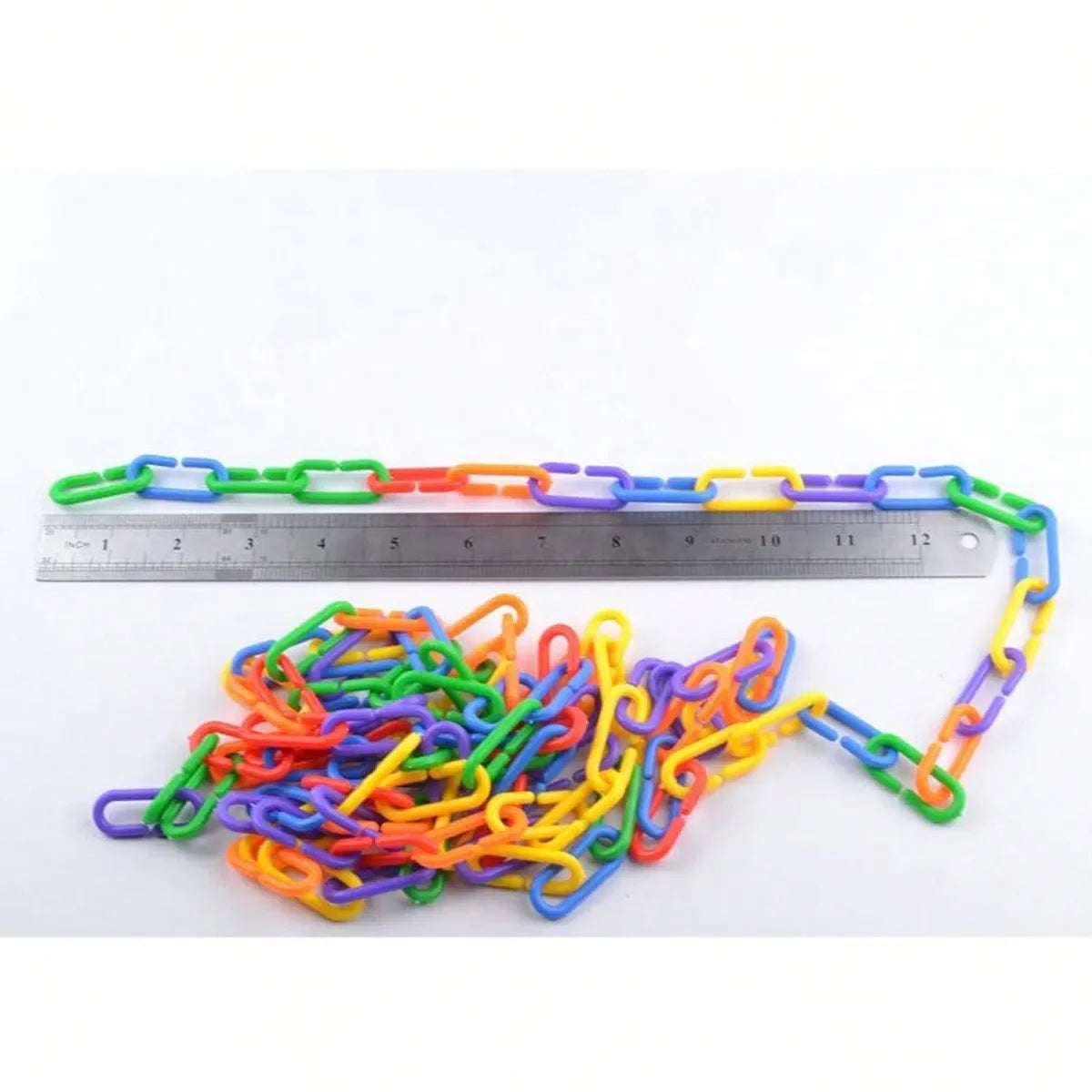 Colorful Plastic Bird Chain Links – DIY Cage Toy Hooks for Parrots