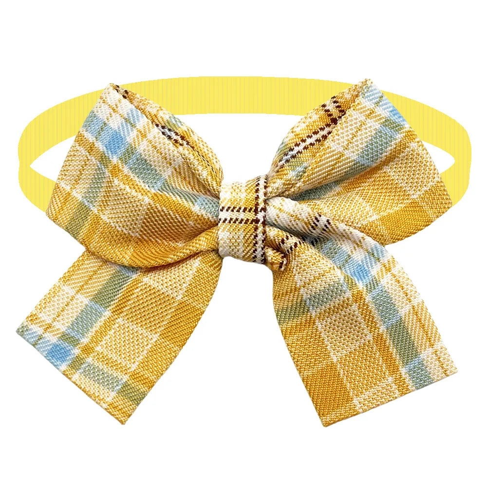 50/100pcs Adjustable Plaid Bow Ties for Small Dogs & Cats