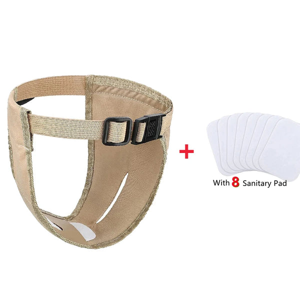 Female Dog Washable Diaper Pants with 8 Sanitary Pads, Anti-Harass Physiological Nappies