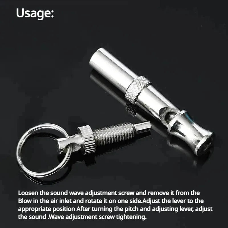 Ultrasonic Dog Training Whistle with Adjustable Frequency & Keychain