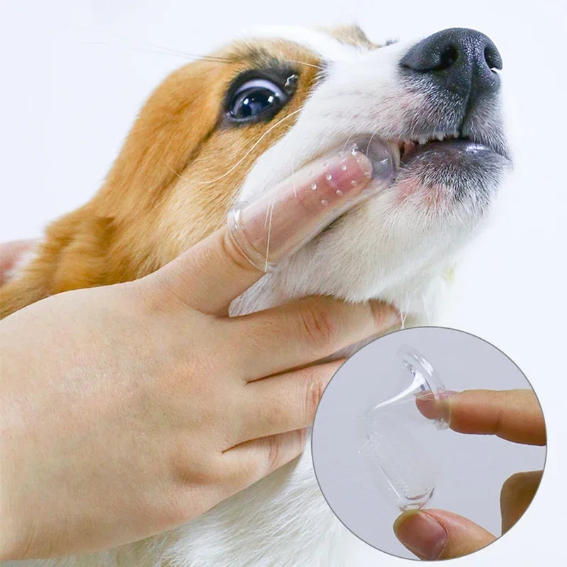 Super Soft Silicone Pet Finger Toothbrush for Dogs & Cats