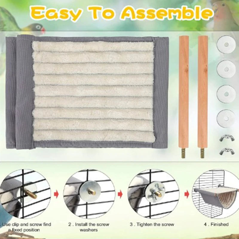 Winter Warm Plush Hanging Bird Nest Hut — Cozy Hideaway for Parrots & Finches