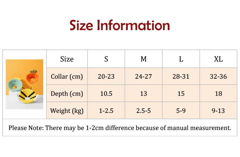 Pet Elizabethan Recovery Collar, Lick & Bite Protection Headgear for Cats and Small Dogs