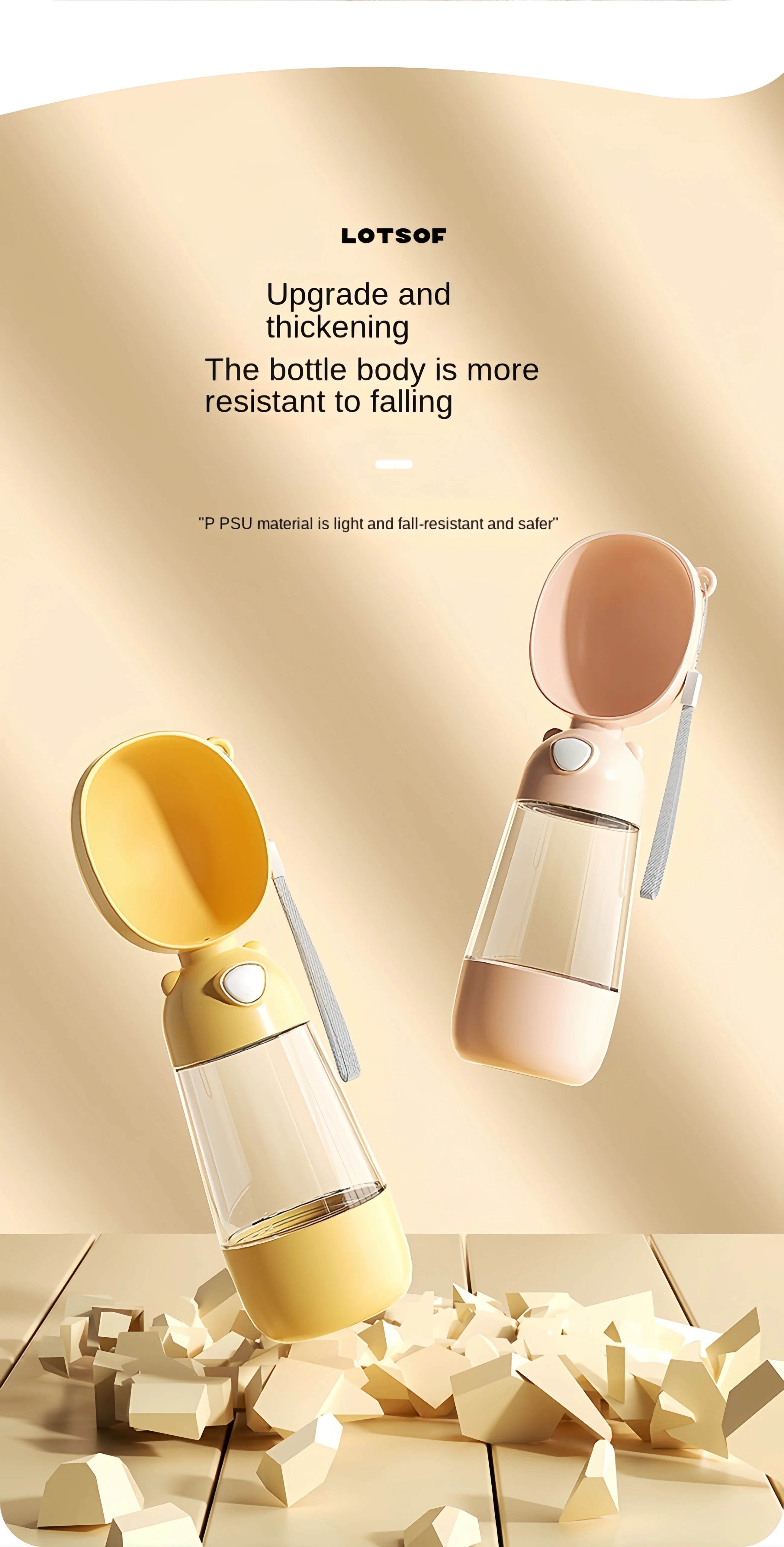 Portable Dog Water Bottle with Food Dispenser