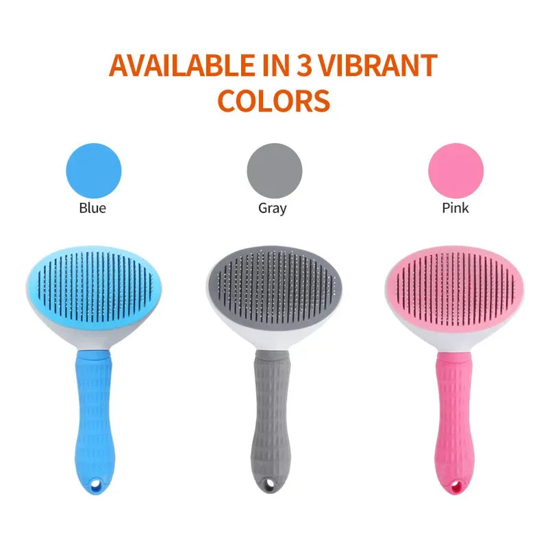 Pet Grooming Brush for Dogs & Cats, Stainless Steel Comb for Long Hair and Shedding Care