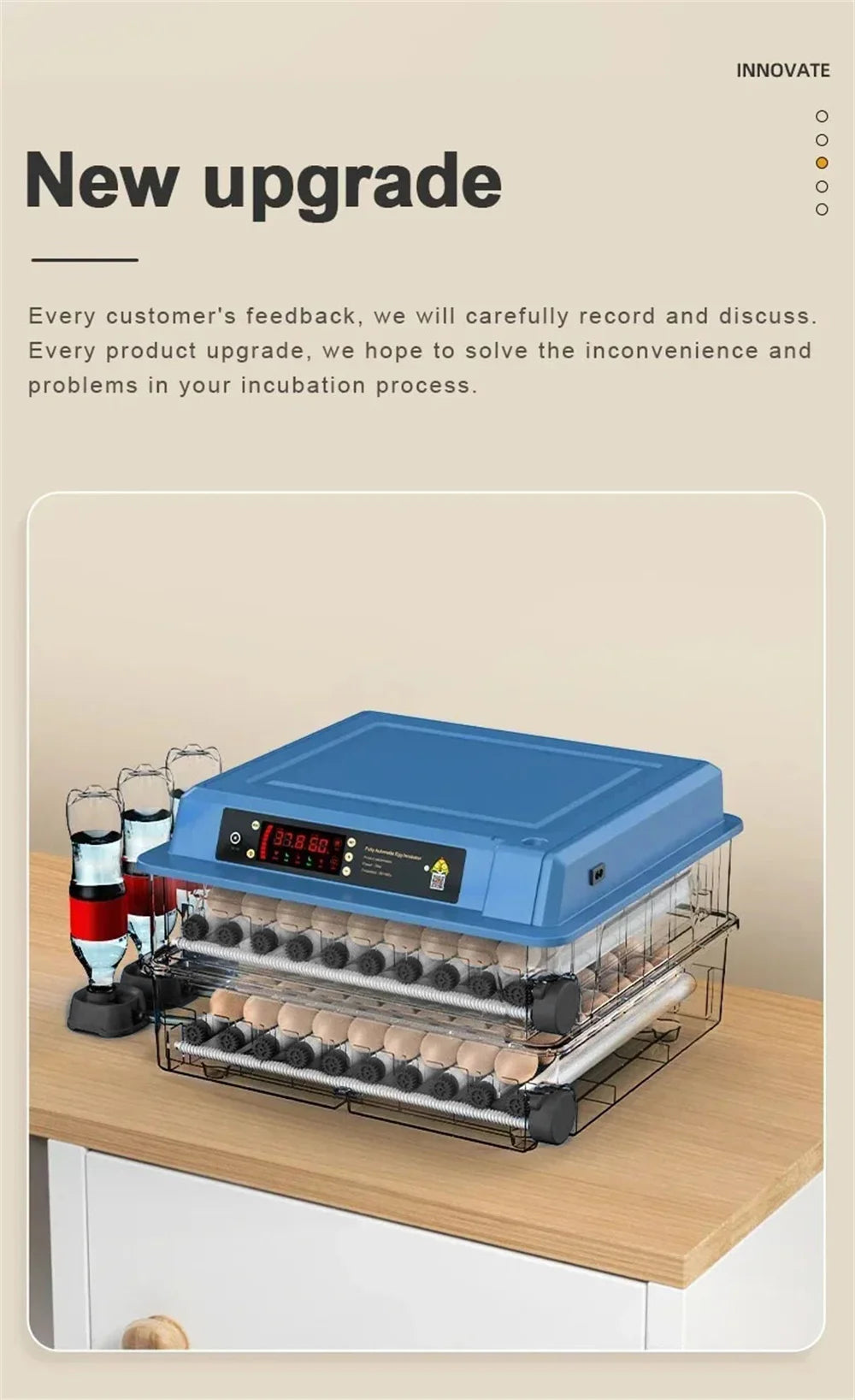 12/15/24 Egg Automatic Poultry Incubator with Waterbed & Temperature Control
