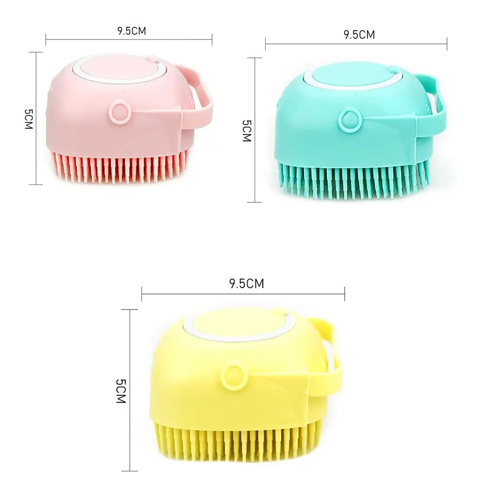 Pet Bathing Shampoo Brush – Soft Silicone Dog & Cat Grooming Scrubber